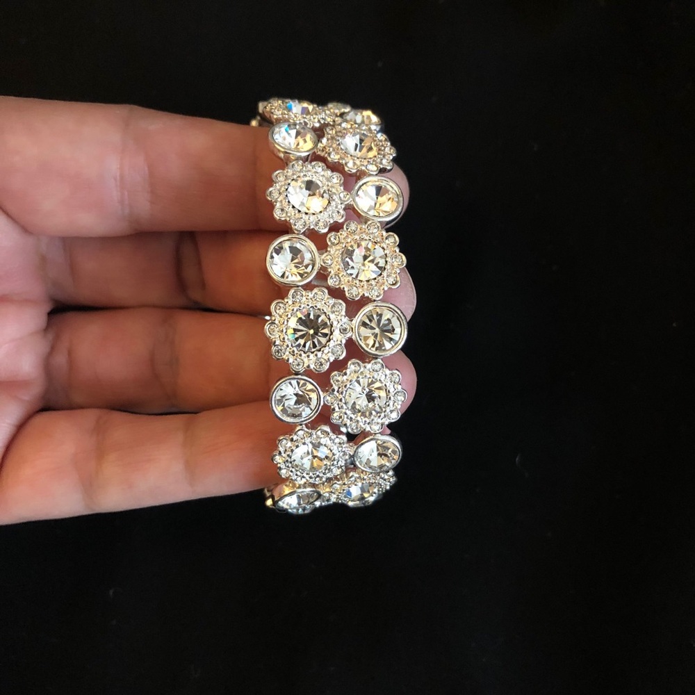 Nine West Silver tone rhinestone bracelet